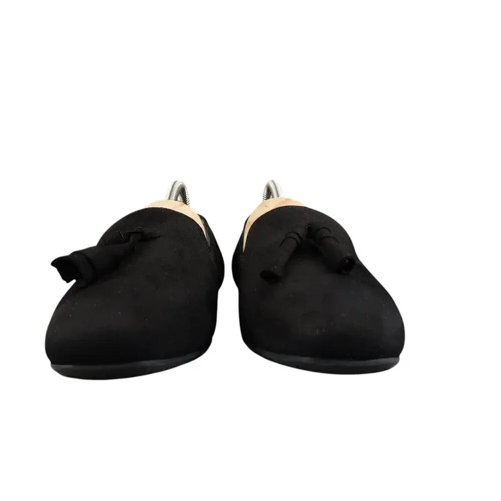 Eric Michael Shoes Womens 39 Loafer Tassel Fashion Career Classic Leather Black